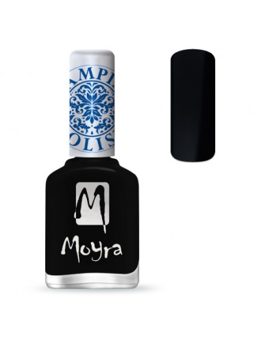 Smalto Moyra per stamping nero per decorazioni nail art