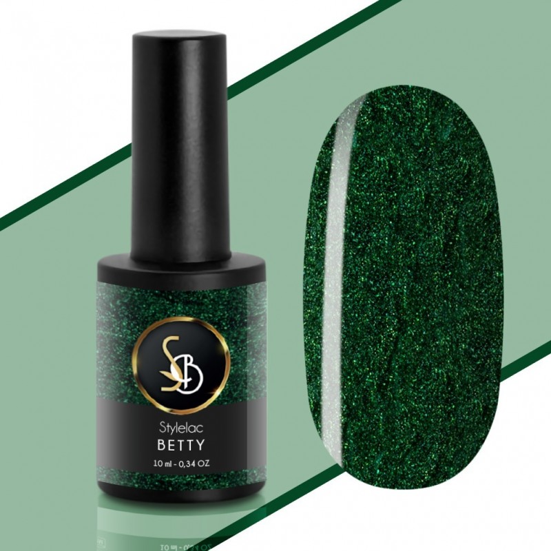 Smalto semipermanente Verde Glitterato - Betty