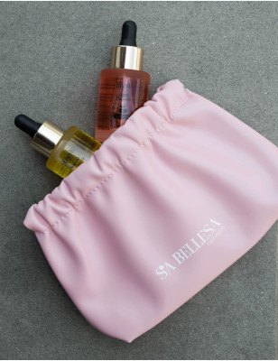 Pochette rosa in eco-pelle