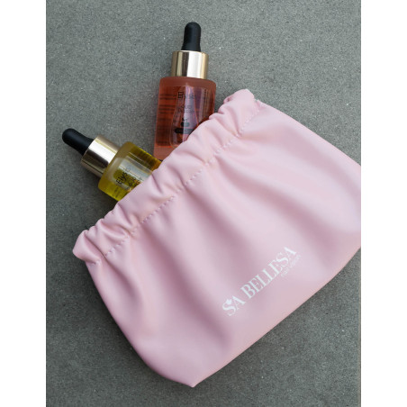 Pochette rosa in eco-pelle