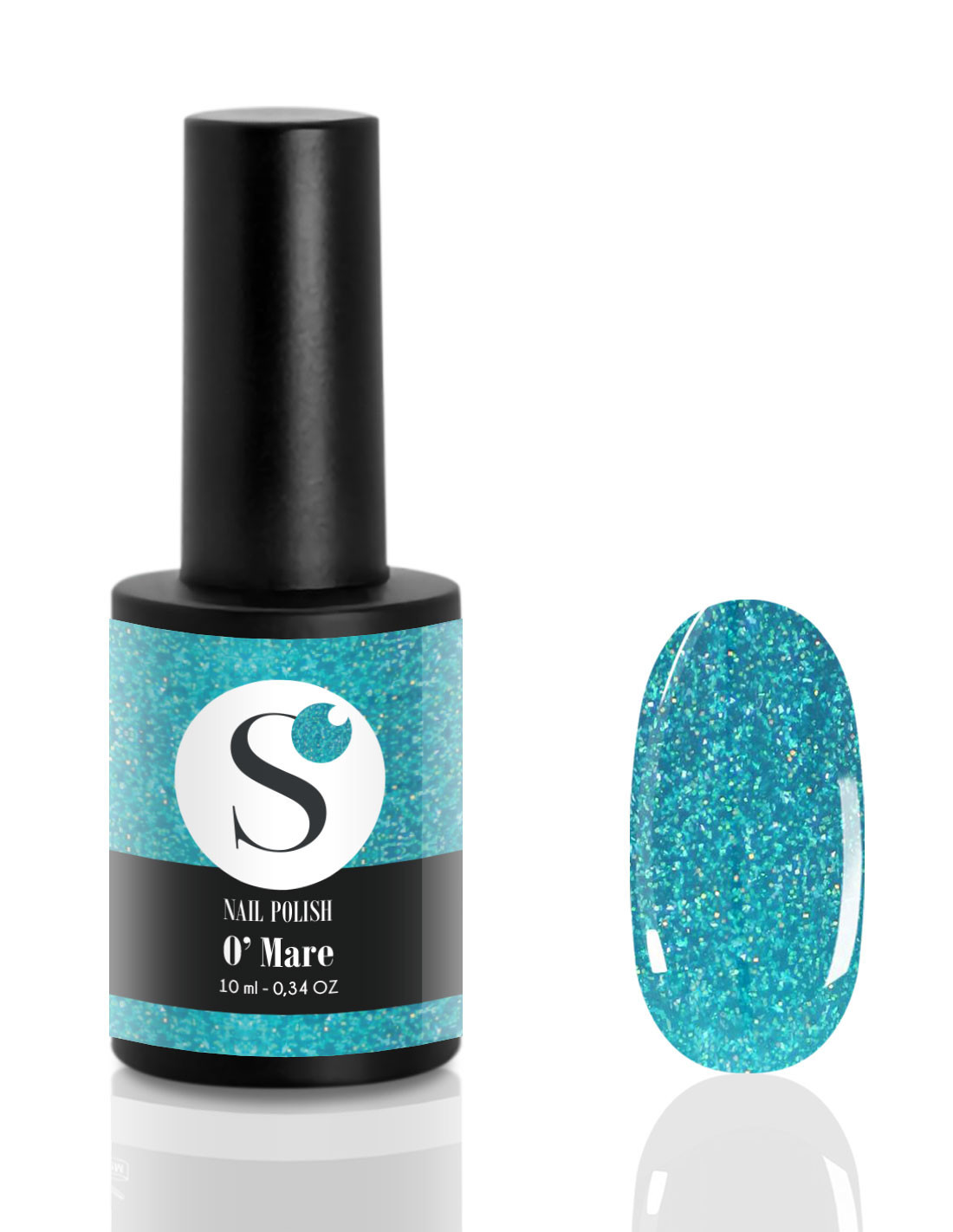 Smalto semipermanente glitter azzurro - O’Mare